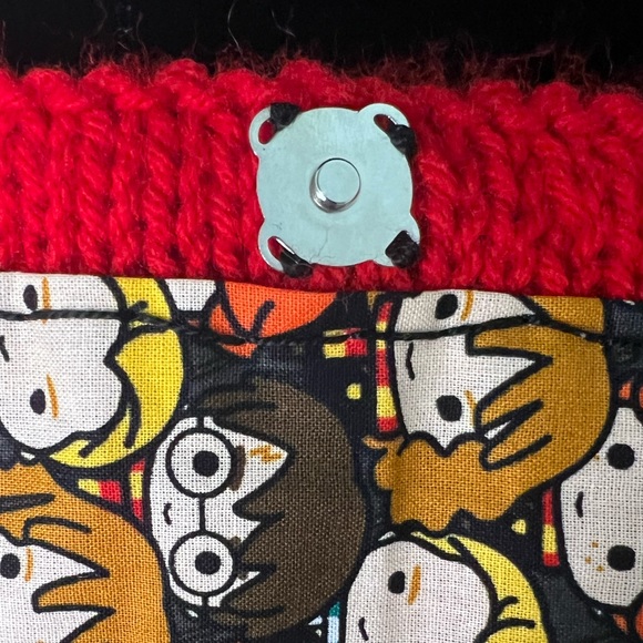 Handmade Knit Crossbody Golden Snitch Messenger Bag Harry Potter Fabric Lined - Picture 10 of 12